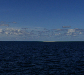 Michaelmas Cay from afar. Photo by Gina Nichol.